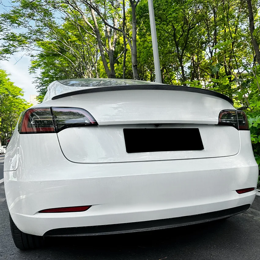 

Rear Spoiler For Tesla Model 3 2017-2022 Car Rear Wing Trunk Spoiler Decklid Lid Trim Splitter Lip