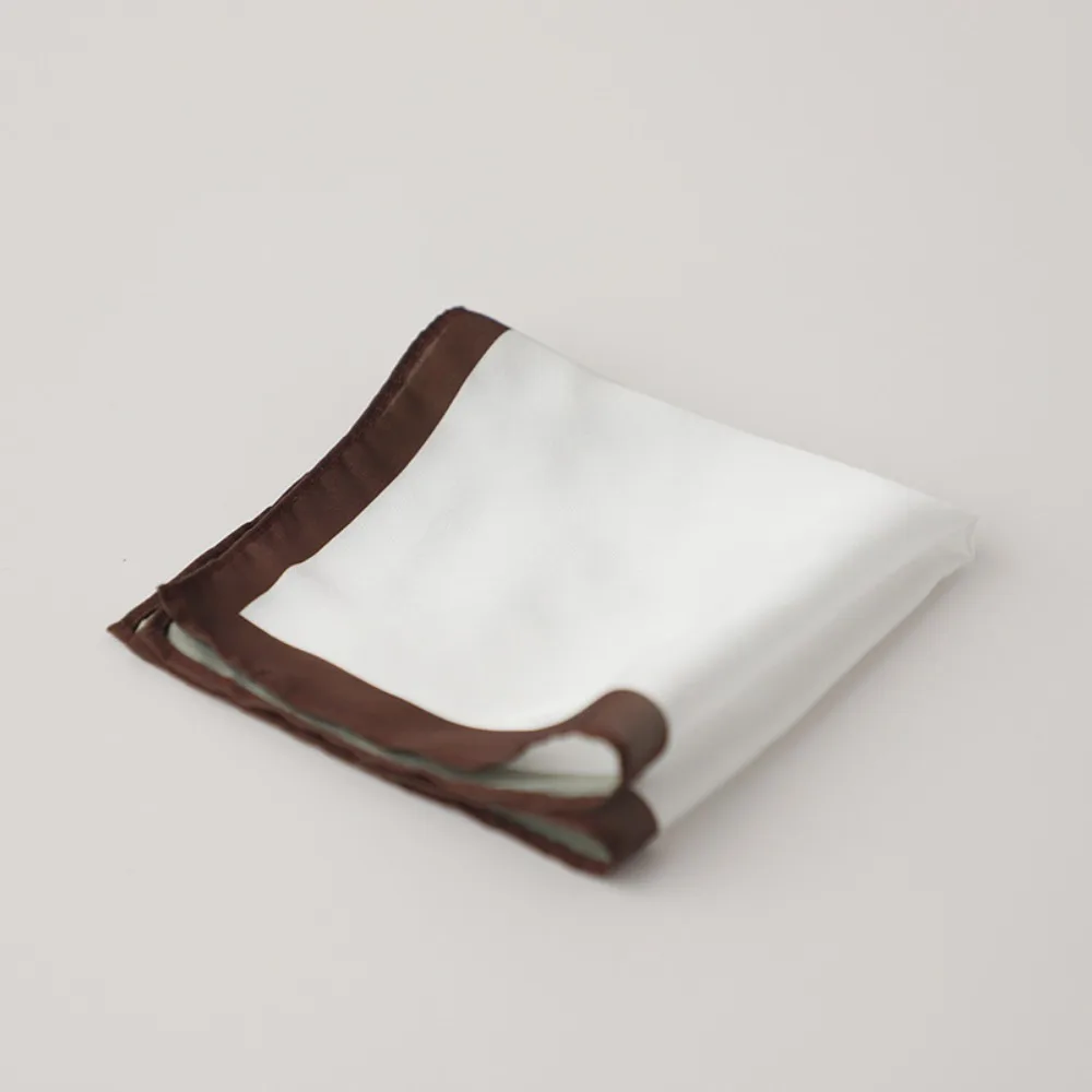 Fashion Korean Men's Suit Pocket Square Vintage Polyester Business Suit Hanky Color Edge White Chest Towel Handkercher Banquet