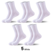 5 pairs  Men's Solid Color Sweat Absorbing and Deodorant Tube Socks Spring Autumn and Winter Basketball Running Sports socks