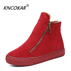 Winter Boots Women's Winter New Fleece Thermal Short Tube Cotton Boots Personality Side Zipper Short Boots Cotton Shoes