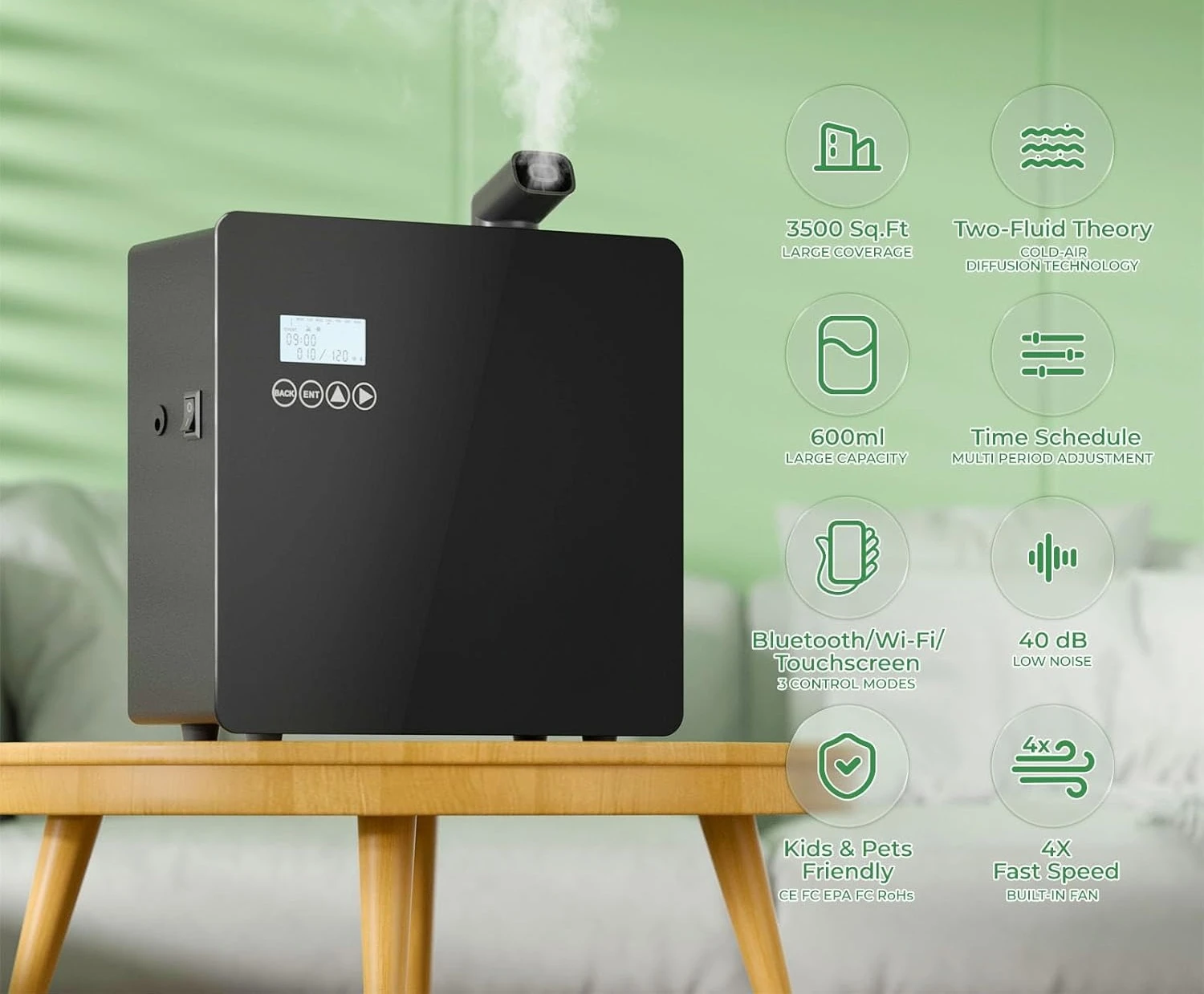 موزع روائح العلاج العطري من فندق سيليكت، موزع روائح الزيوت العطرية بدون ماء للمنزل والمكتب، سعة 600 مل