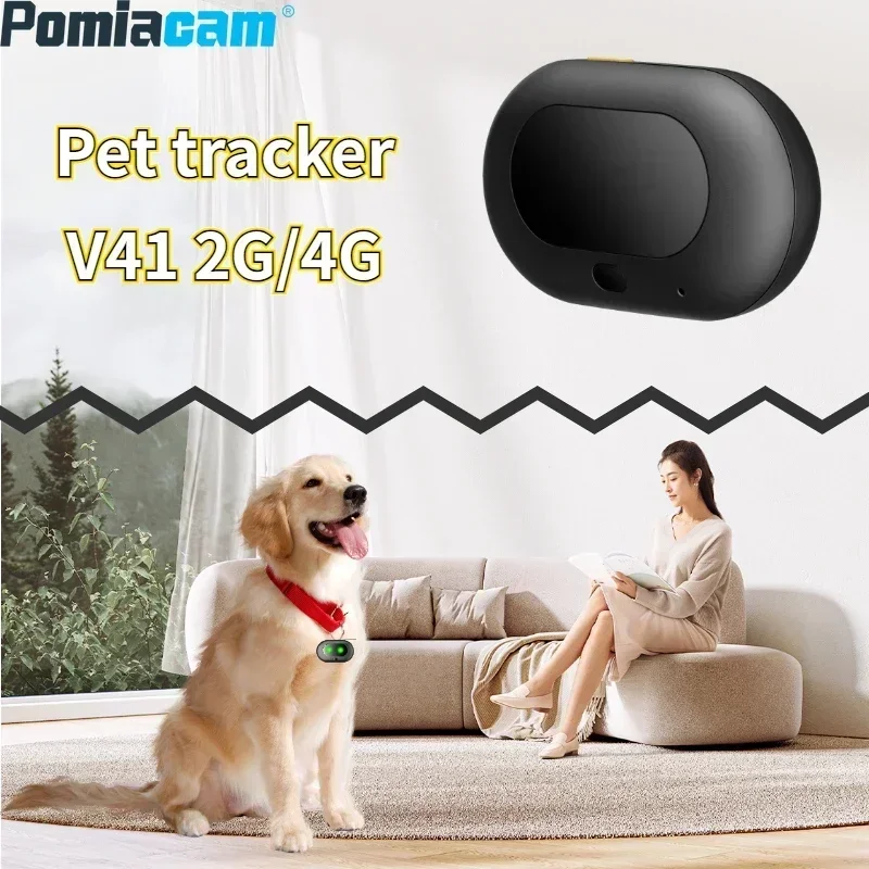 2G-GSM/4G GPS Pet Tracker Pet Locator RF-V41 Voice Monitor Pet Dog Gps Mini Tracker IP67 Waterproof Built-in 1300 MAh Battery