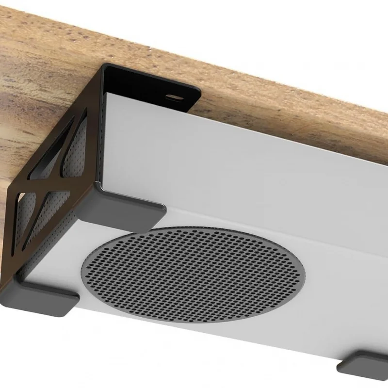 Under Desk Metal Storage Holder Compatible with Xbox One S/X Under Desk Computer Stand Desktop Stand for Gaming Console