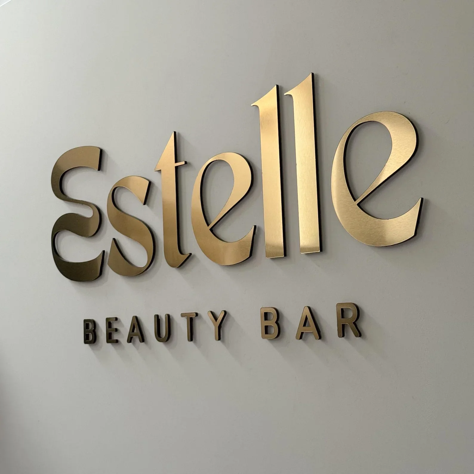 Custom Acrylic Logo Sign Wall Mounted Large Business Wall Sign Personalized Blushed Mirror Acrylic for Salon Clinic Office