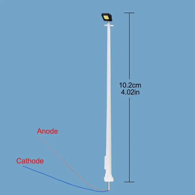 10 szt. Model światła uliczne kolejowego 1:87 HO Scale Plaza latarnia plac zabaw latarnia miniaturowa dla modelu układ scenerii lampa 10cm