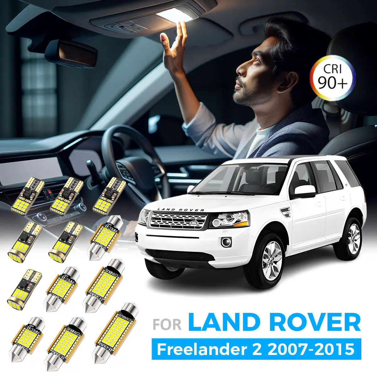

AENVTOL 13 шт. Canbus для Land Rover Freelander 2 LR2 2007-2009 2010 2011 2012 2013 2014 2015 комплект светодиодного внутреннего освещения аксессуары