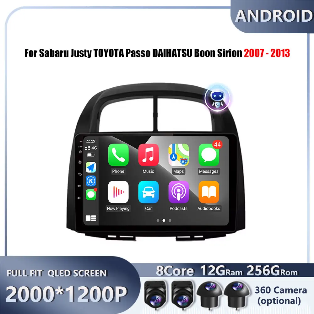 

Android авто радио автомобильный мультимедийный GPS видео для Sabaru Justy TOYOTA Passo DAIHATSU Boon Sirion 2007-2013 беспроводной CarPlay 4G