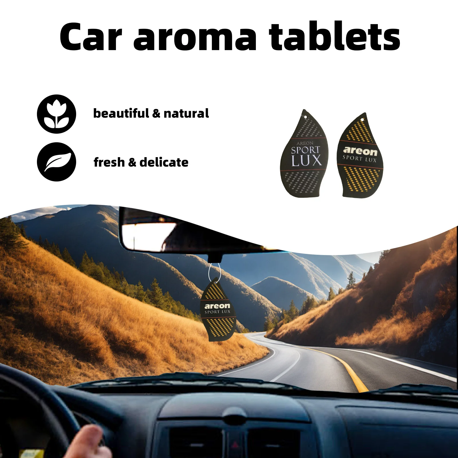 Desodorizador de Carro Areon Sport Lux com 3 Aromas (Prata, Platina, Ouro) - Fragrância Duradoura para Pendurar