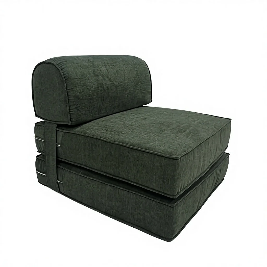 Convenient Folding Recliner Multifunctional Vacuum Frameless Design *Compression Sofa Polymer Ya-Resistant Modern Fabric