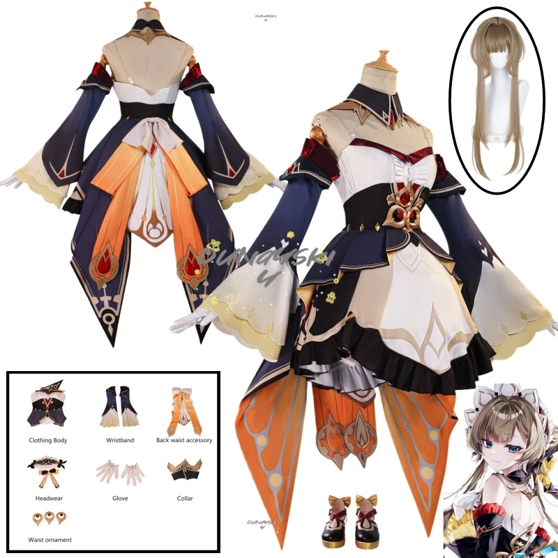 جينشين إمباكت ساندرون ماريونيت أزياء تنكرية شعر مستعار أغطية الرأس أحذية الهالوين أحد عشر فاتوي هاربينجرز لعب الأدوار #1