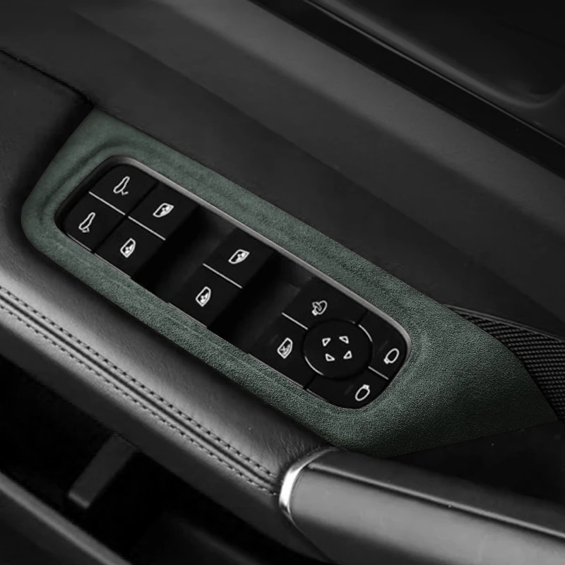 For Porsche Cayenne 18-23 Alcantara ABS Door Lifting Panel Decorative Patch, Interior Protective Patch
