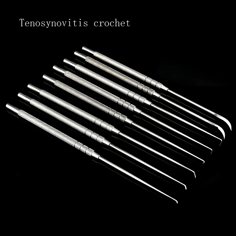 Importado aço inoxidável Crochet agulha faca, tenossinovite, lâmina gancho para corte, instrumentos ortopédicos, ferramentas, grande, pequeno