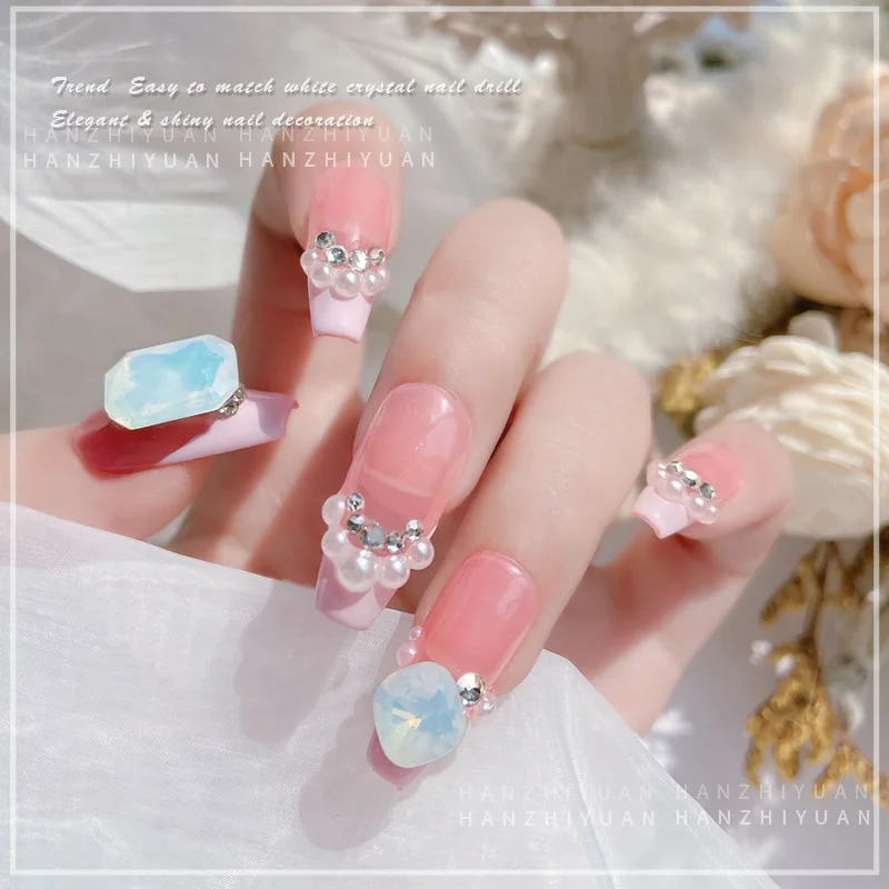 5 Stück Nagel-Strasssteine, Charms, Kristall, Liebe, ovaler Nagelkristall, dekorativer Nageldiamant