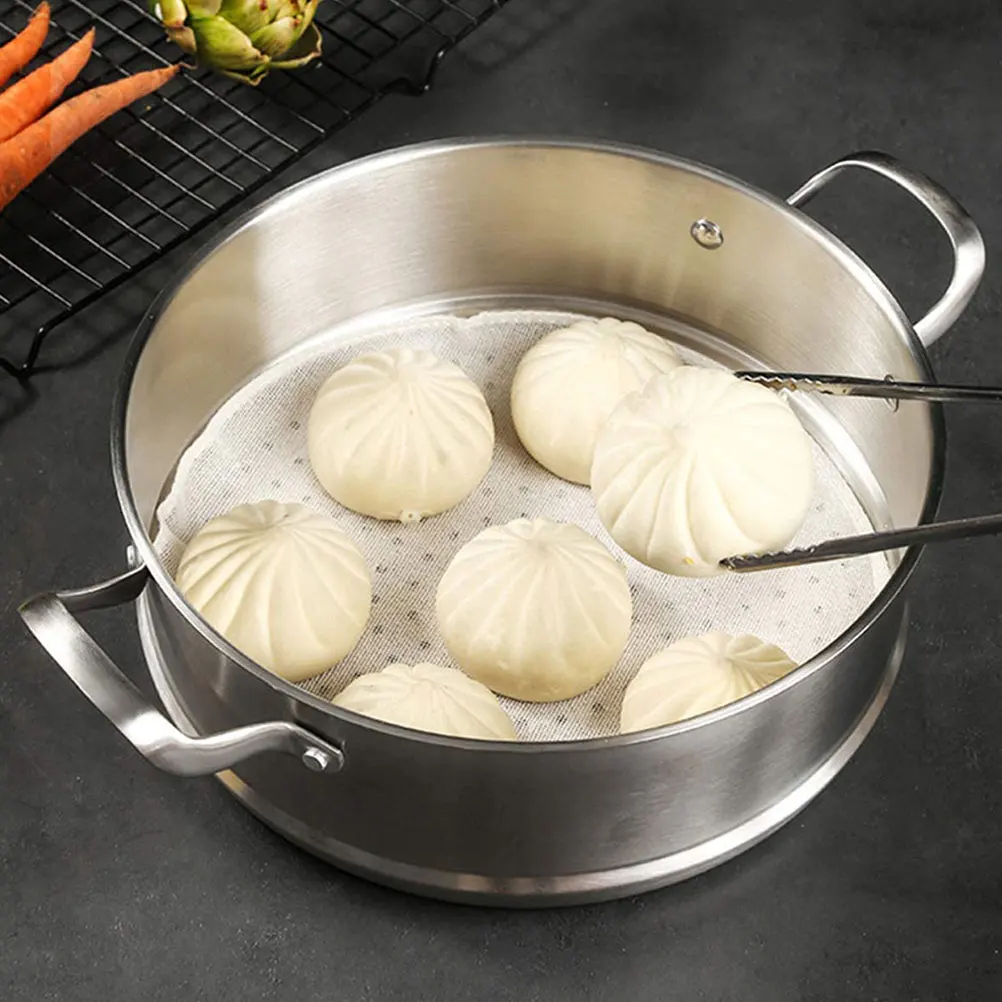 

20Pcs Cotton Steamer Cloths Reusable Nonstick Round Steamed Bun Pads Steamer Gauze Mats Kitchen Dumpling Steaming Supplies