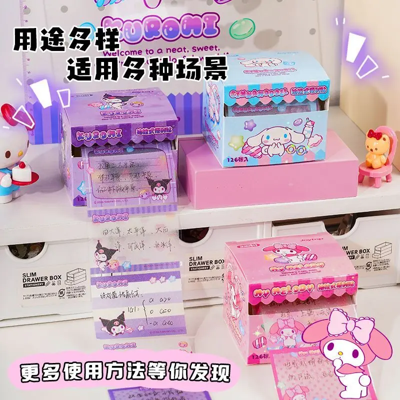 

Kawaii Kuromi My Melody Cinnamoroll Sanrio Student Cute Cartoon Sticky Notes Memo Writing Paper Message Board Gift for Kids