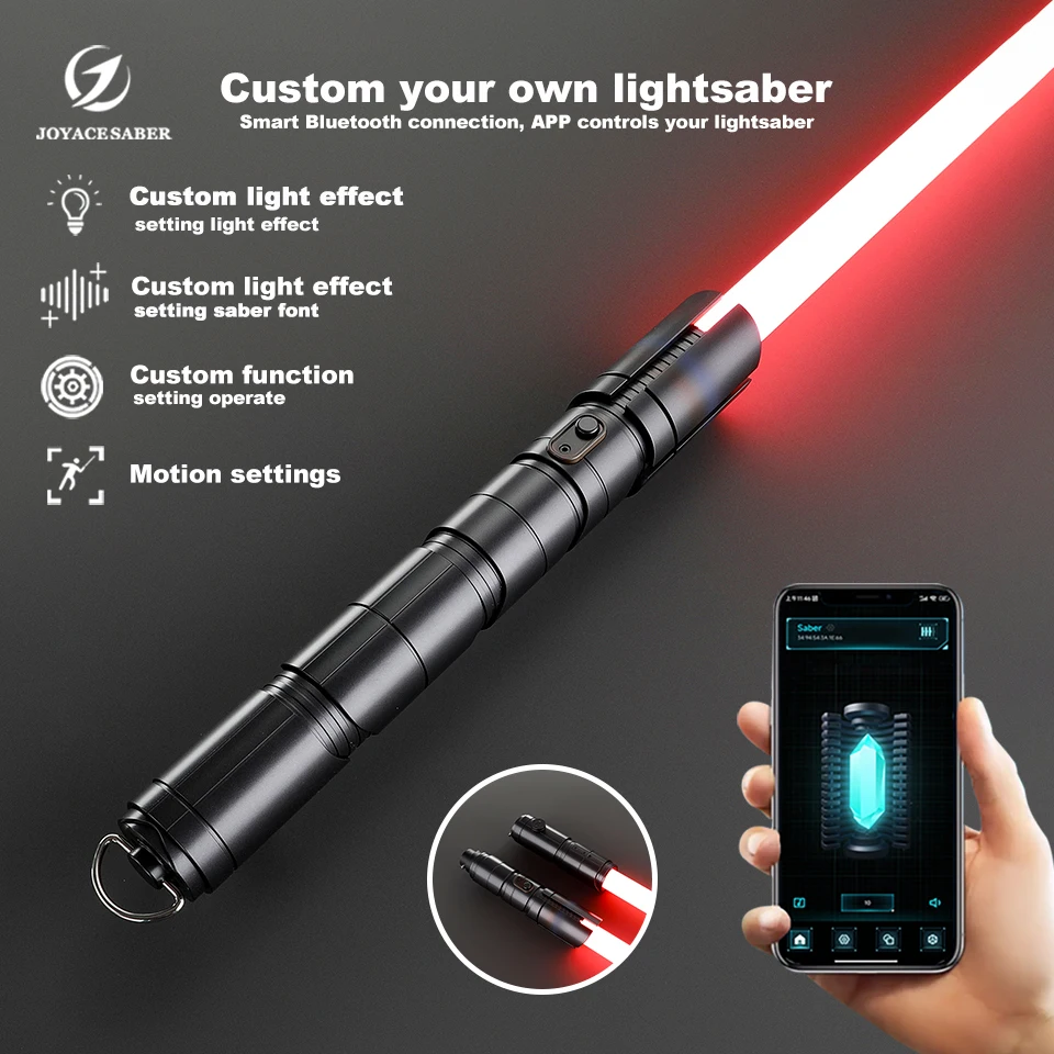 Qimir Lightsaber Jedi Xenopixel Light Saber Metal Handle Pixel Laser Sword Heavy Dueling Cosplay Neopixel Sabers Toys