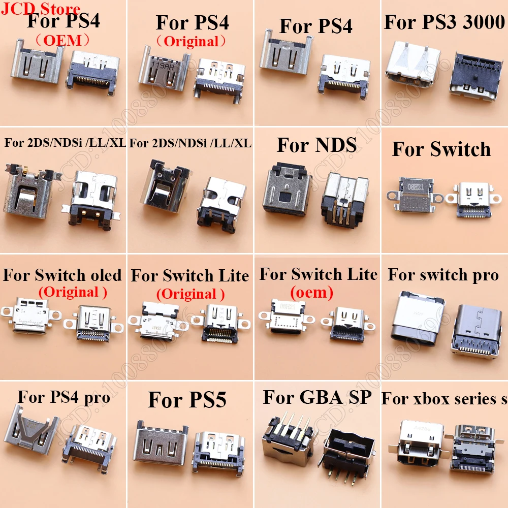 1 piece Power Jack Socket For 2DS New 3DS NDSi LL XL GBA SP PS5 USB Type-C Charging Port Connector For Switch NS Pro Lite Oled