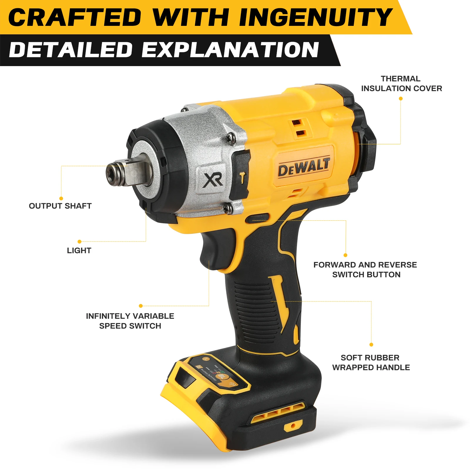 ديوالت DCF922 اتوميك 20 فولت كحد أقصى 1/2 بوصة. مفتاح ربط لاسلكي متغير السرعة أداة مفتاح ربط كهربائي Herramientas recargables de 20V #2