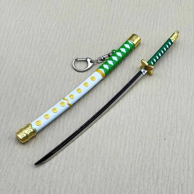 24cm One Shigure Samurai Sword Tashigi portachiavi OP Anime periferiche pezzo arma in metallo Katana con bottone Home Ornament Crafts