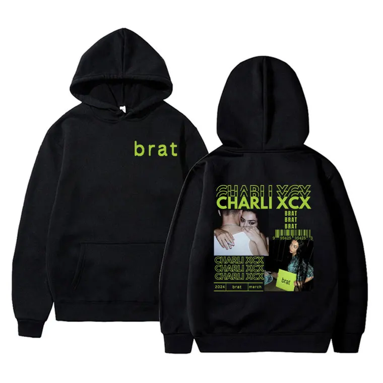 

Hot Sale Charli XCX Brat Album Graphic Print Hoodie Men Women Vintage Oversized Hooded Tracksuit Male Fashion Casual Pullover