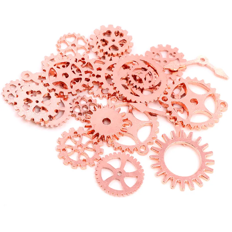 50PCS 8 Color Fashion Size Mix Alloy Mechanical Steampunk Cogs & Gears Diy Accessories  Drop ship