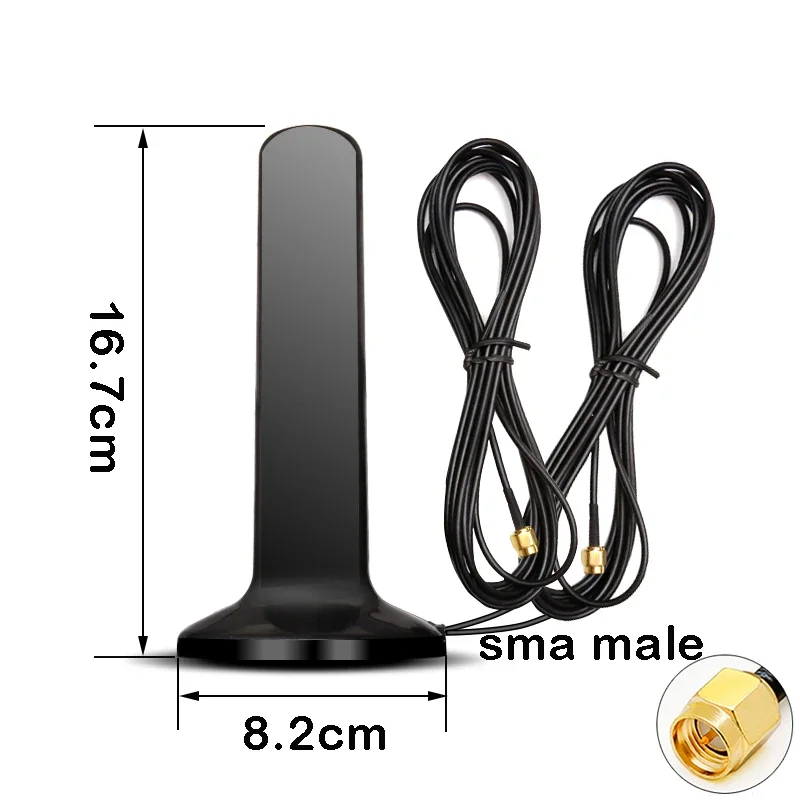 Imagem -02 - Antena Impermeável do Router do Omni do Cabo Duplo Ímã 5g Sma Sma-j Ts9 Rg174 3m 4g Lte Gsm Amplificador do Sinal Exterior