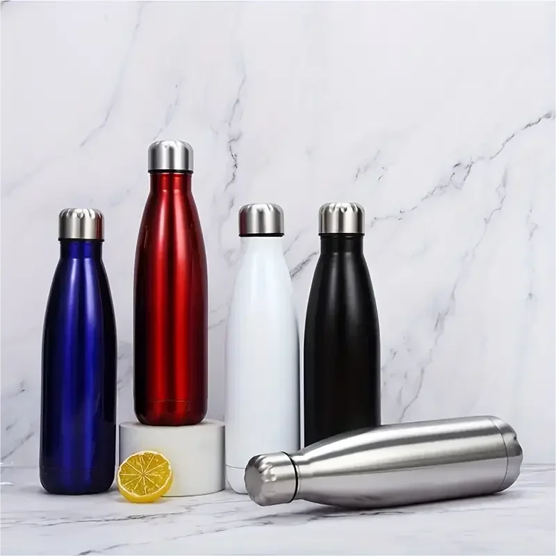 500/1000ml Stainless Steel Sports Water Cup Sports Kettle Double-wall Thermal Insulation Vacuum Water Bottle