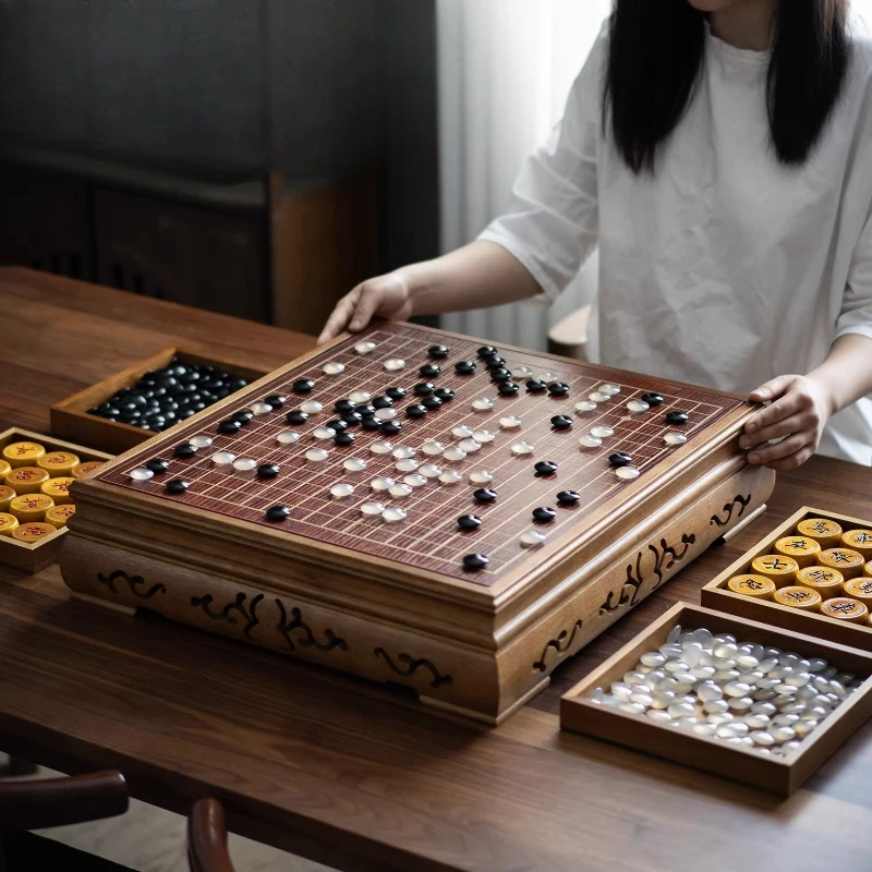 

Walnut agate jade go board set