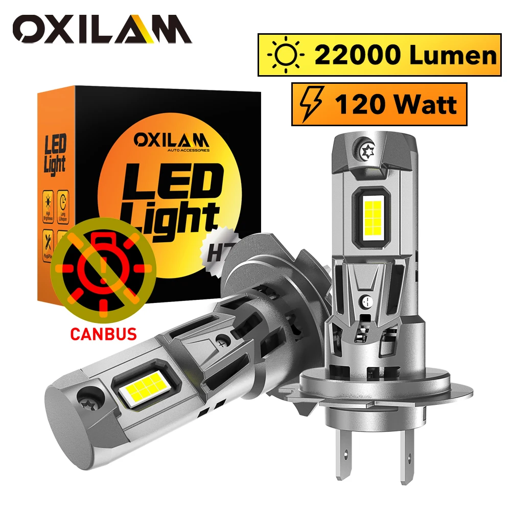 

2 шт. H7 светодиодные лампы Canbus без ошибок Turbo Best LED H7 для Kia VW Mercedes Benz W210 Ford Focus MK3 C6 6500K Белый 12 В