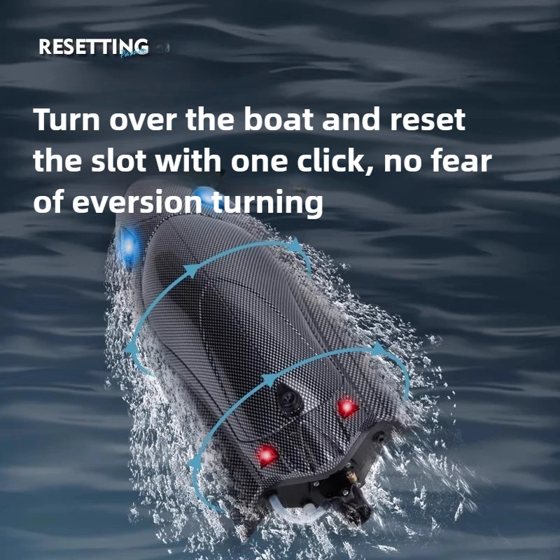 2.4G RC ความเร็วสูง Turbojet Speedboat พร้อมไฟ LED มอเตอร์หนึ่งปุ่มรีเซ็ตระบบผู้ใหญ่ความเร็วสูงระบายความร้อนด้วยน้ํา Speedboat ของเล่น