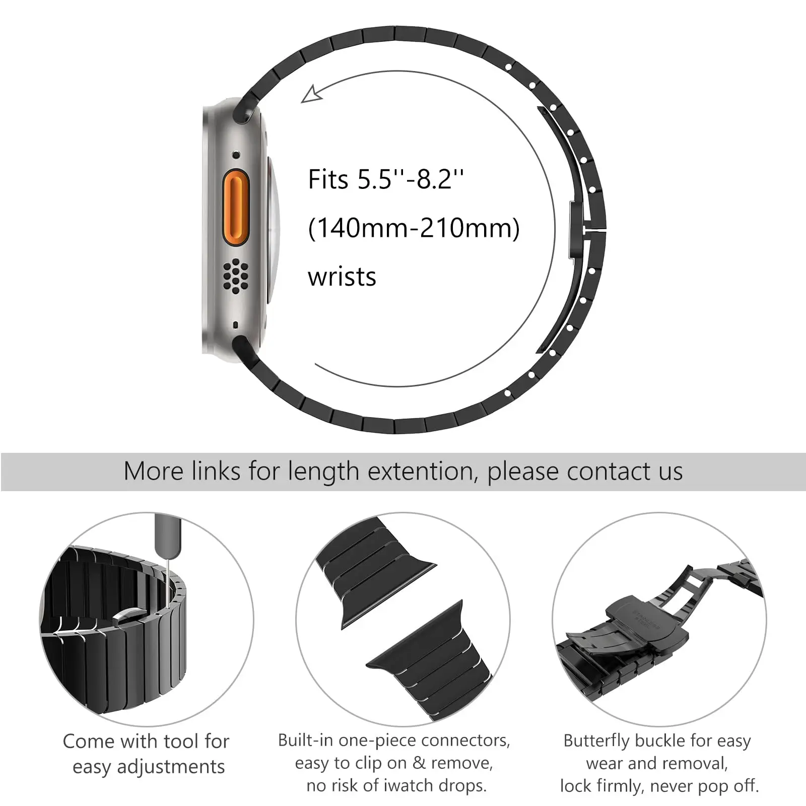 حزام من الفولاذ المقاوم للصدأ لساعة أبل الترا 2 باند 49 مللي متر 45 مللي متر 41 مللي متر 44 مللي متر 40 مللي متر 42 مللي متر 46 مللي متر سوار IWatch Series 10 9 SE 8 7 6 SE 5