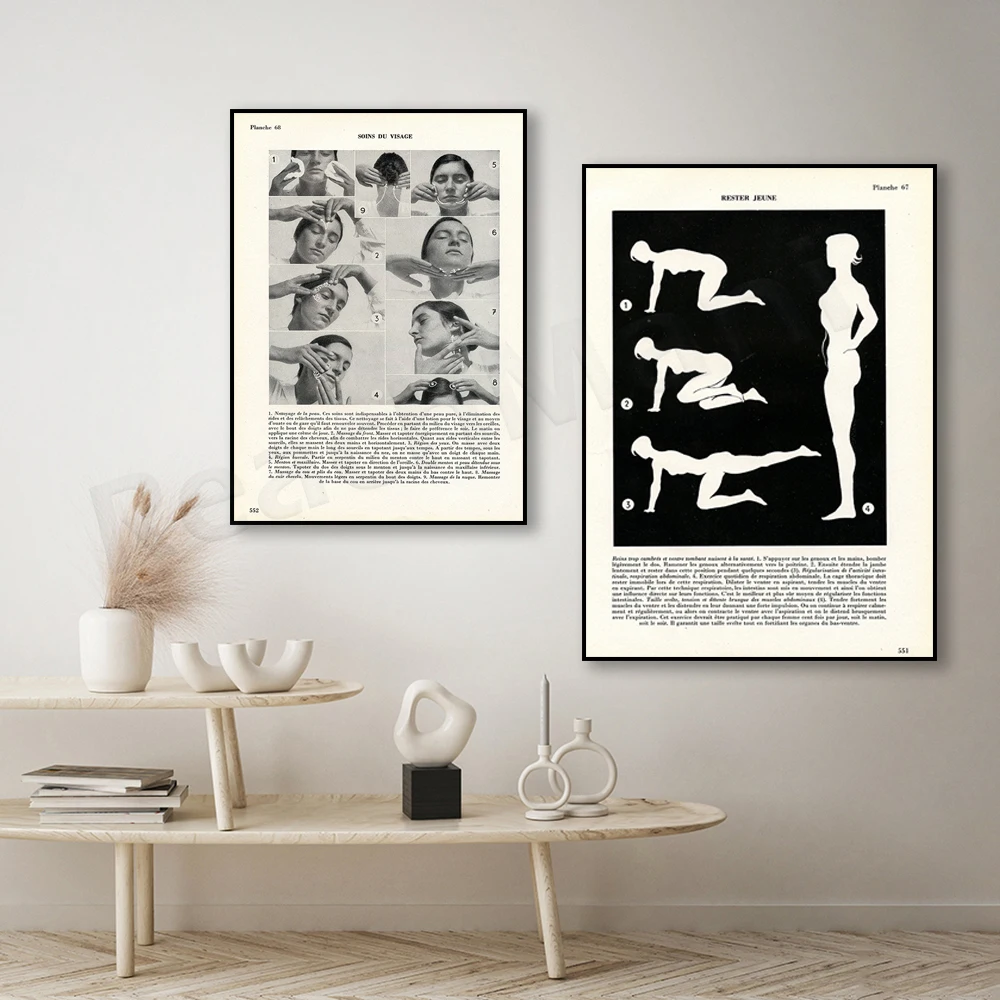 Massage poster, french vintage medical print. Beauty salon office wall decoration. Gifts for Massage Therapists, Fitness Trainer