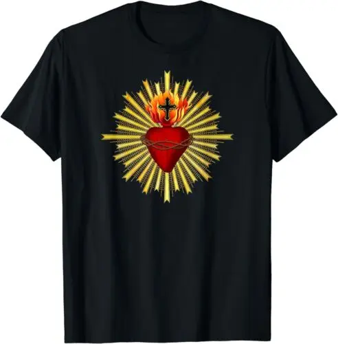 Camiseta con símbolo del Sagrado Corazón de Jesús, nueva, limitada
