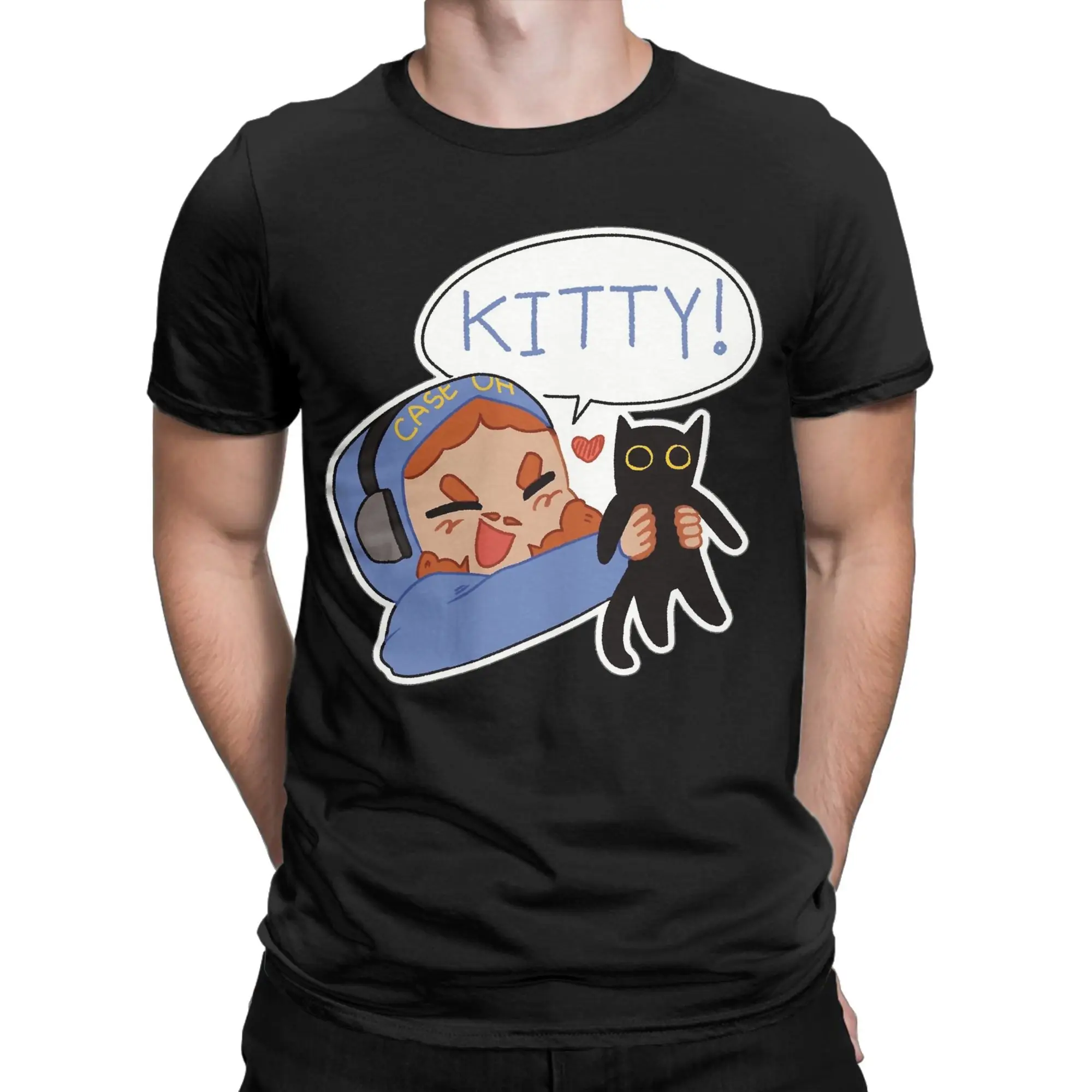 Fashion Caseoh kitty T-Shirts Men Crewneck 100% Cotton T Shirts  Short Sleeve Tee Shirt Plus Size Clothing