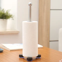 ORZ Christmas Standing Paper Towel Roll Holder for Kitchen Bathroom with Weighted Base Suction Cups for One-Handed Operation