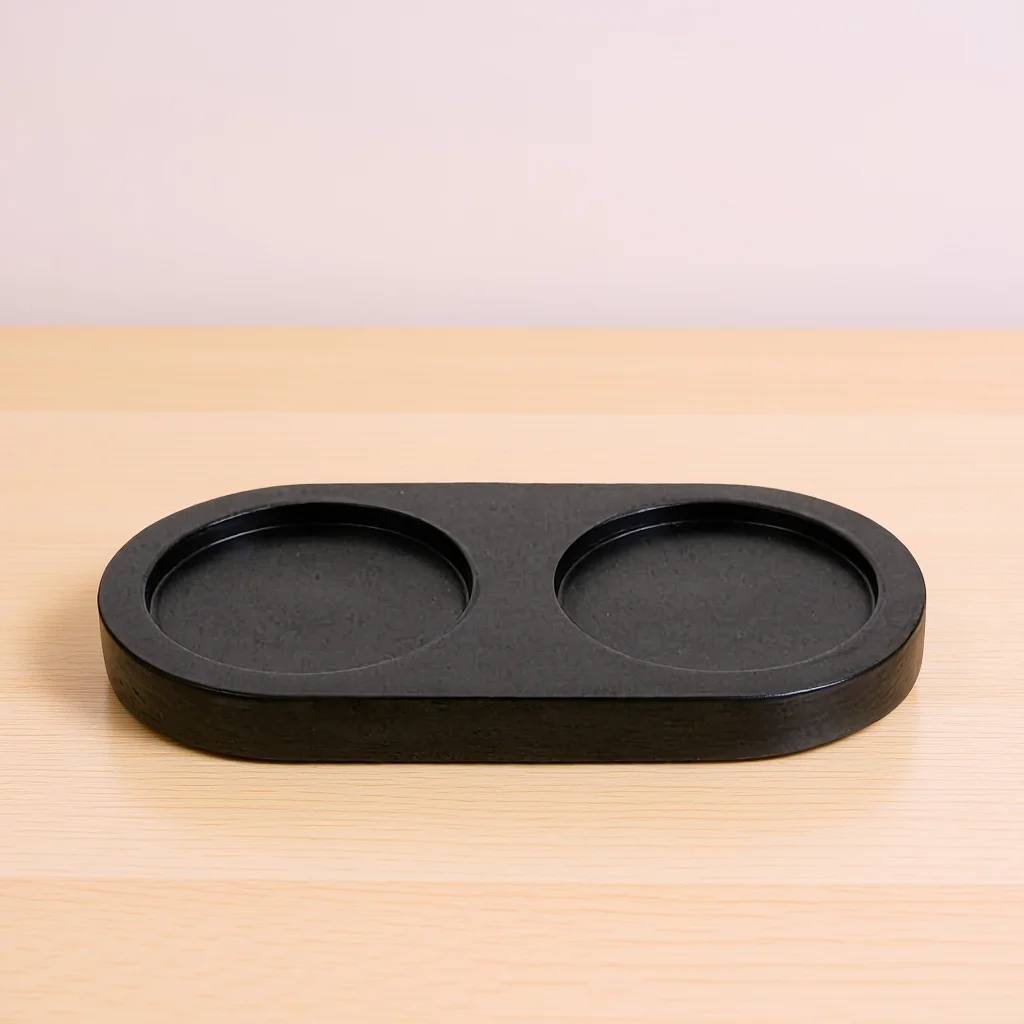 

Elegant Wooden Tray Pepper Grinder Base Non-Slip Kitchen Counter Holder Minimalist Spice Rack Functional Condiment Organizer