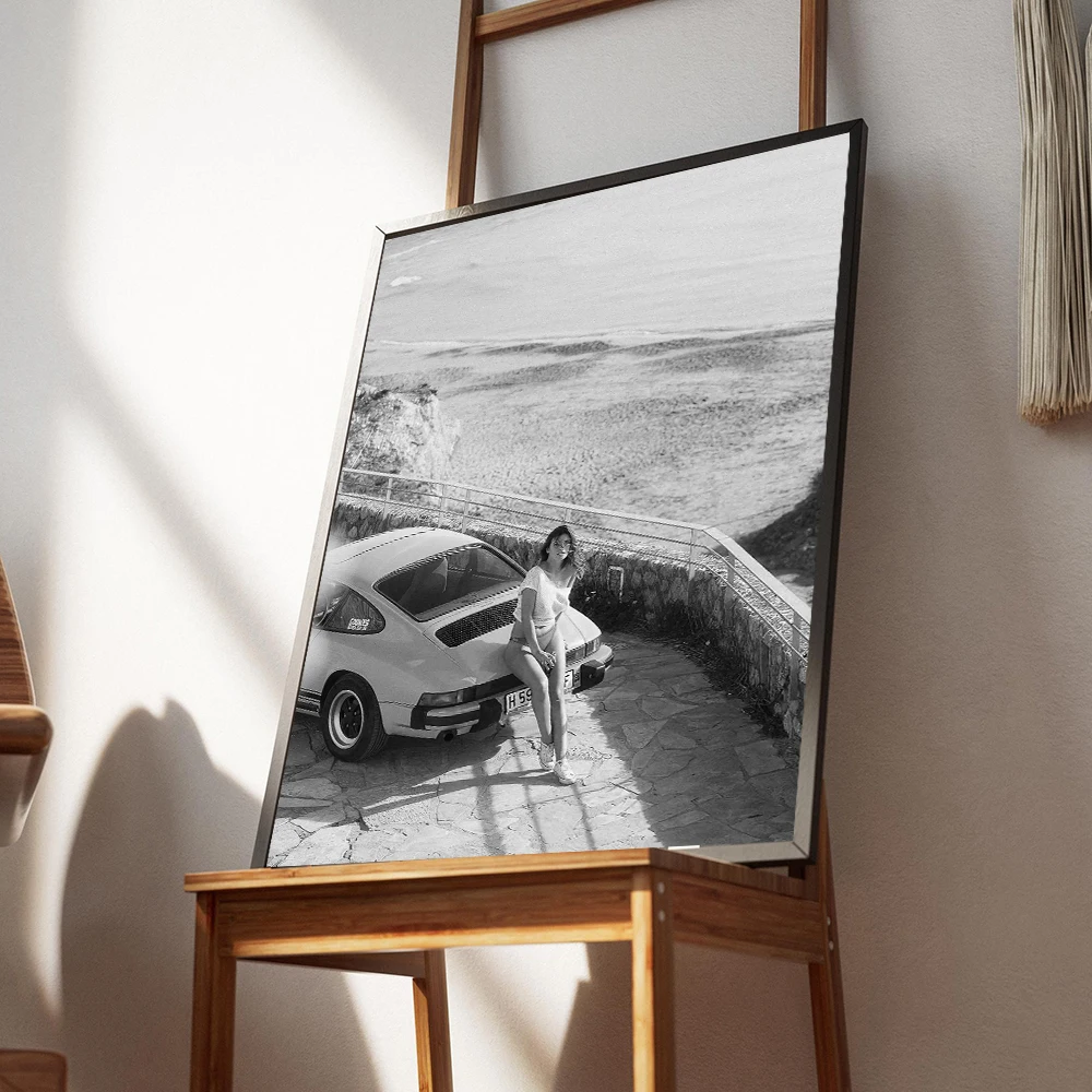Vintage Black and White Car Poster Car Repair Poster and Picture Canvas Painting Wall Art Home Bedroom Decor Print Mural Cuadros view 3
