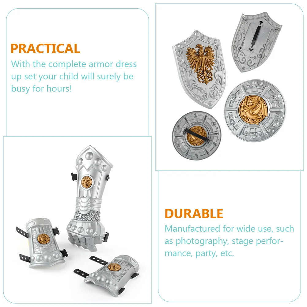 1 مجموعة 1 مجموعة الاطفال فارس زي درع مجموعة الأطفال تأثيري الزي أداء الحفلات فستان هالوين السيف الدعامة للبنين متسابق #4