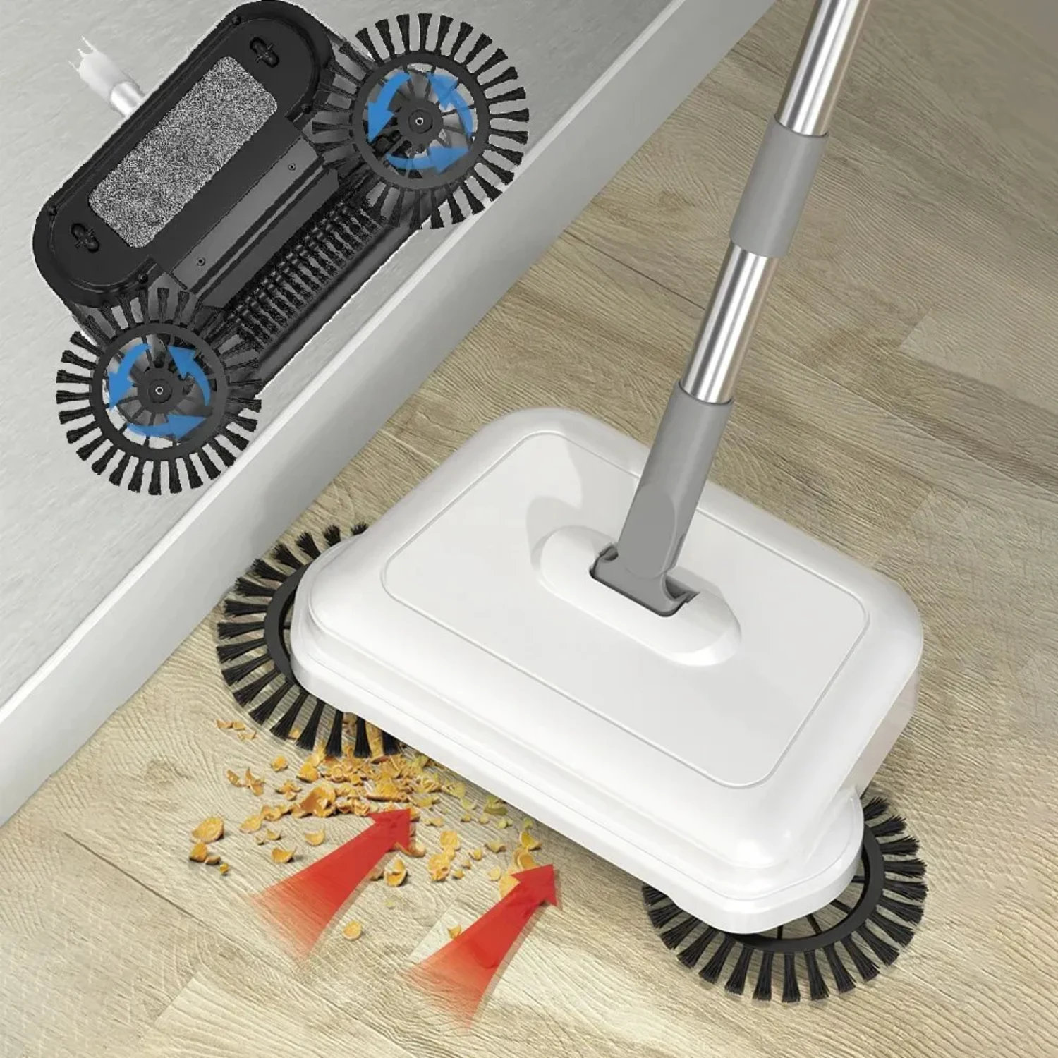 Conjunto Lazy Push Broom e Dustpan de alta qualidade, perfeito para lidar com qualquer bagunça facilmente, atualização eficiente para um futuro de limpeza