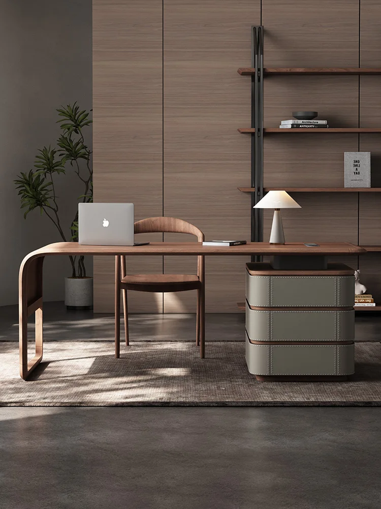 

Autonavi Mercure Italian study desk household light luxury modern designer computer desk ash wood solid wood
