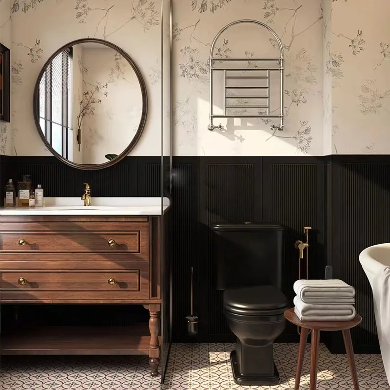 

Floor-to-ceiling cabinet, bathroom cabinet combination, ceramic integrated basin, French retro wind washing table, wash basin, w