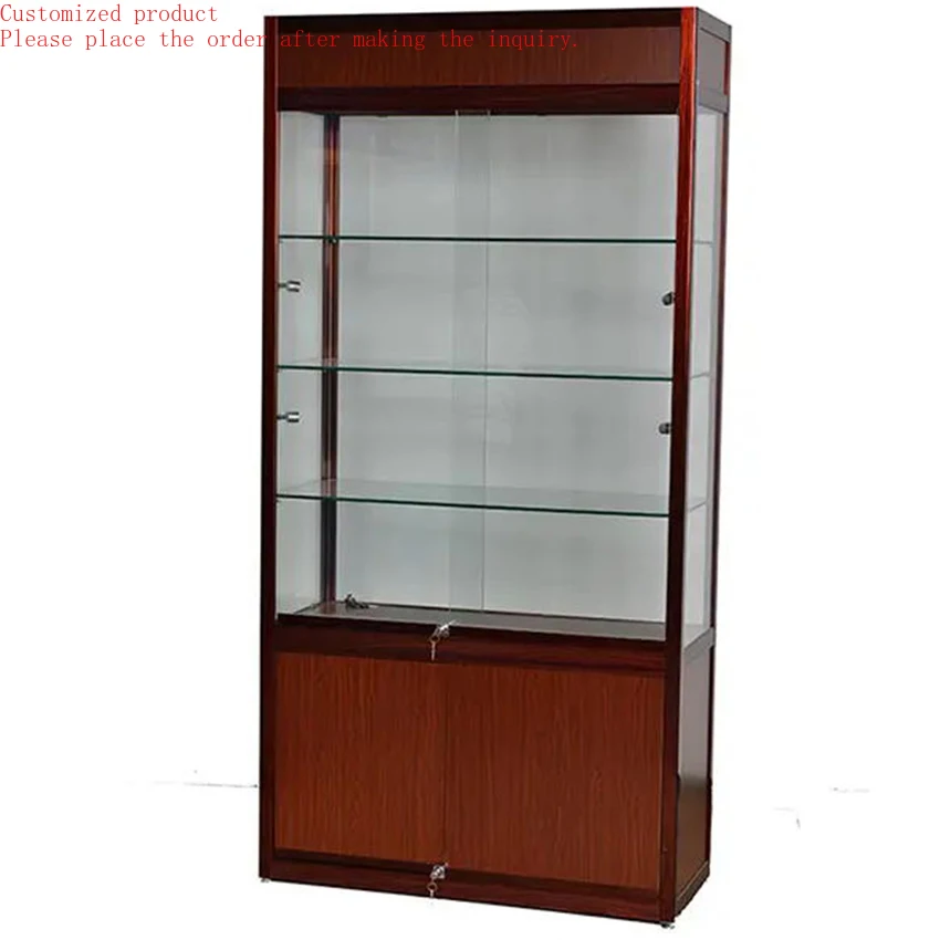 

Custom.Fully Assembled Versatile Showroom Display Case Square Cabinet Jewelry Standing Showcase with lock