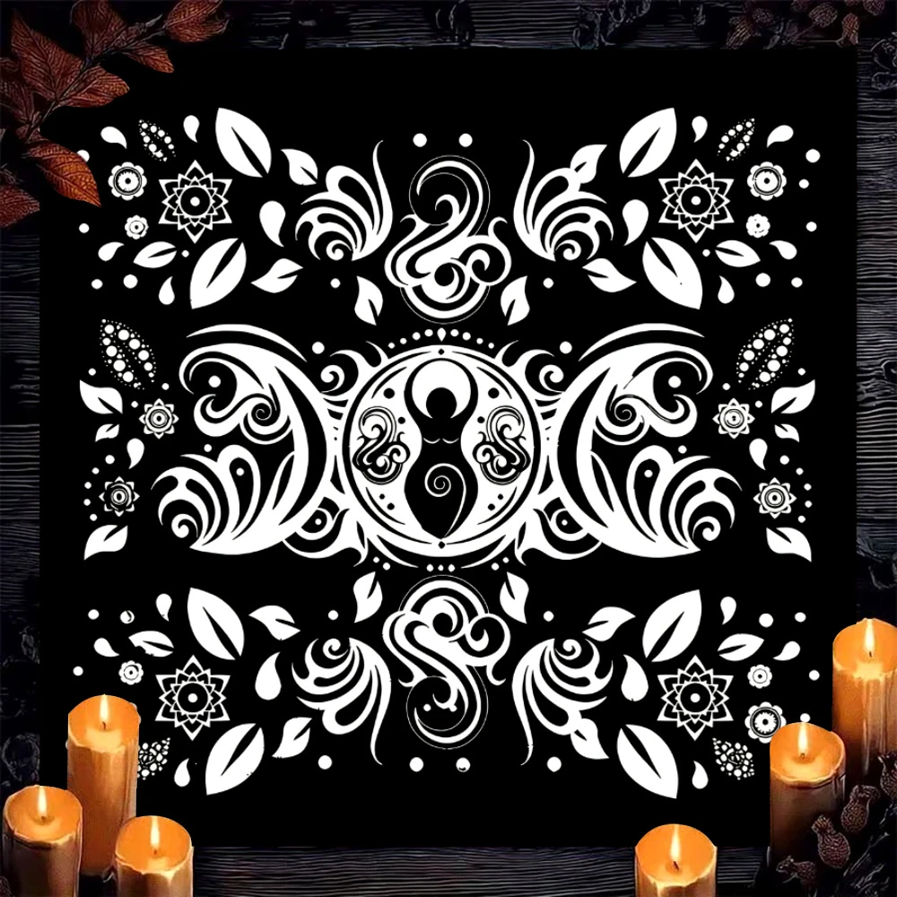 VIKAMA Pentacle & Rune Tarot Card Tablecloth, 6 Assorted Designs, Divination Decor for Witchcraft Wicca