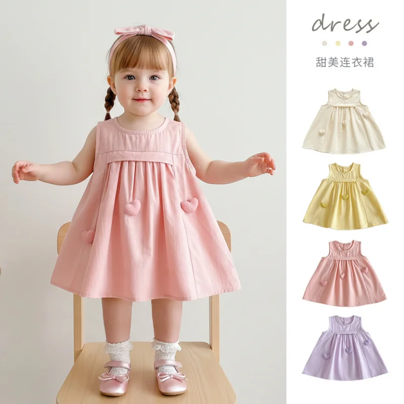 

Girls' Summer Dress2026New style baby sleeveless thin princess dress, stylish cotton summer dress for children