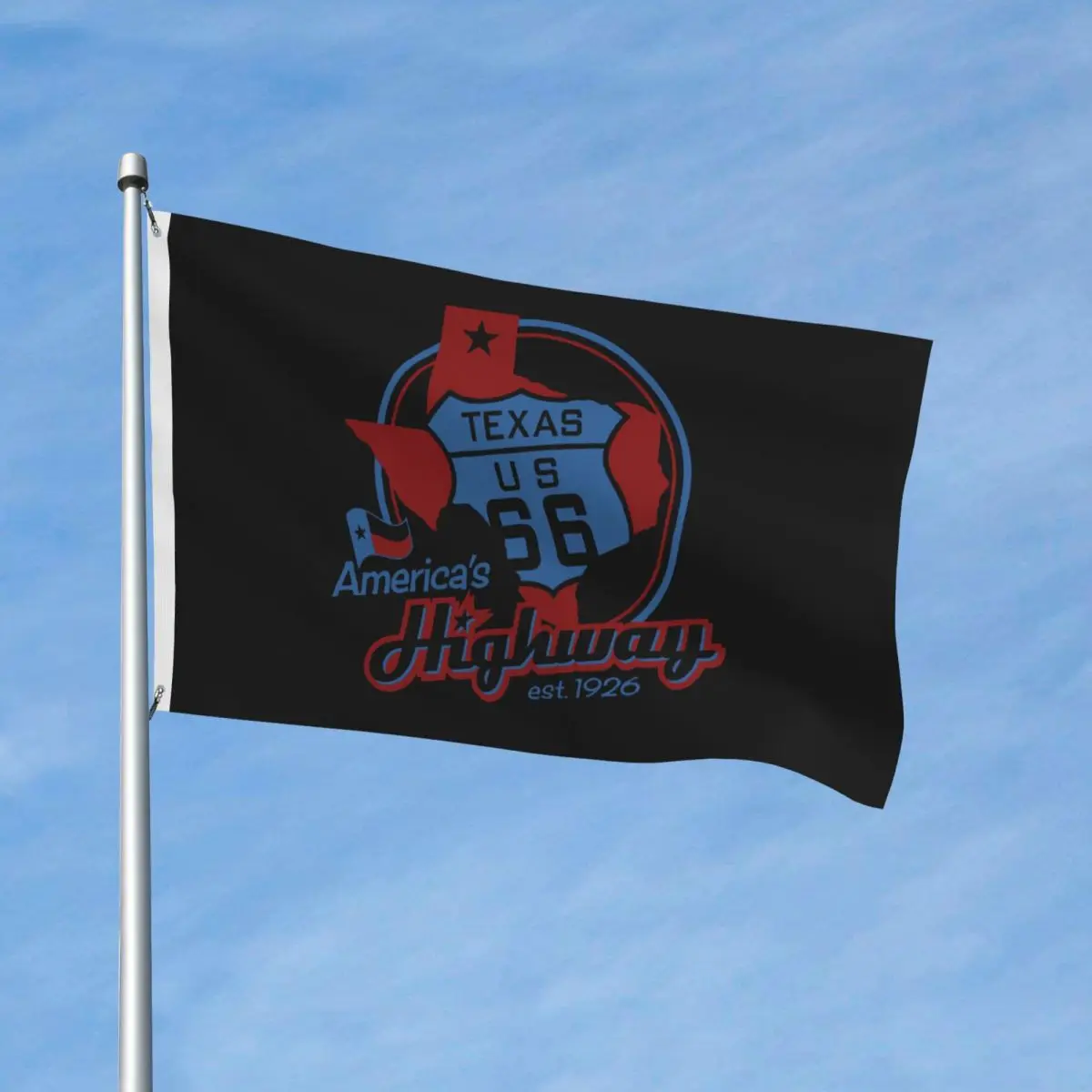 Route 66 Texas Flag Outdoor Banner All Weather Mother Road American Retro Oldschool Decoration Fade Proof 2x3 3x5 4x6 FT Flags