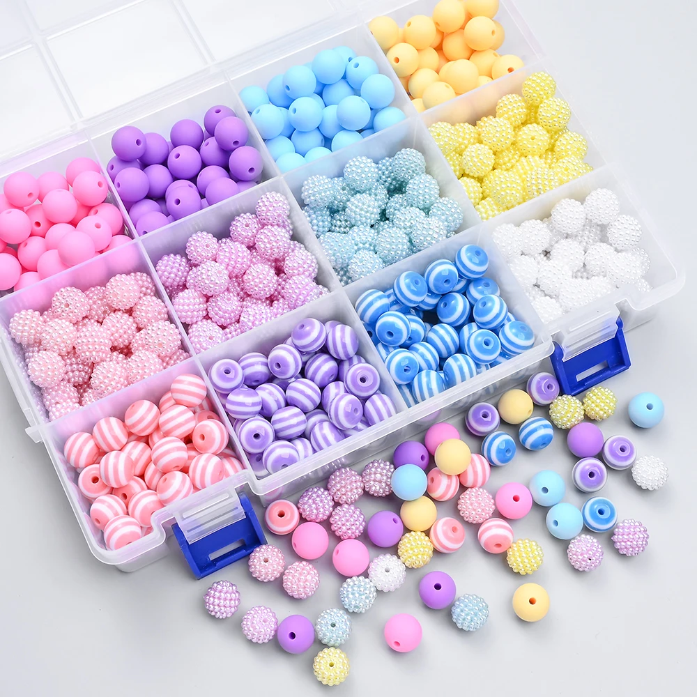 480Pcs New 12mm Baby Silicone Round Beads Newborn DIY Nursing Chew Mix Round Teether Beads Toy Pacifier Chain BPA Free