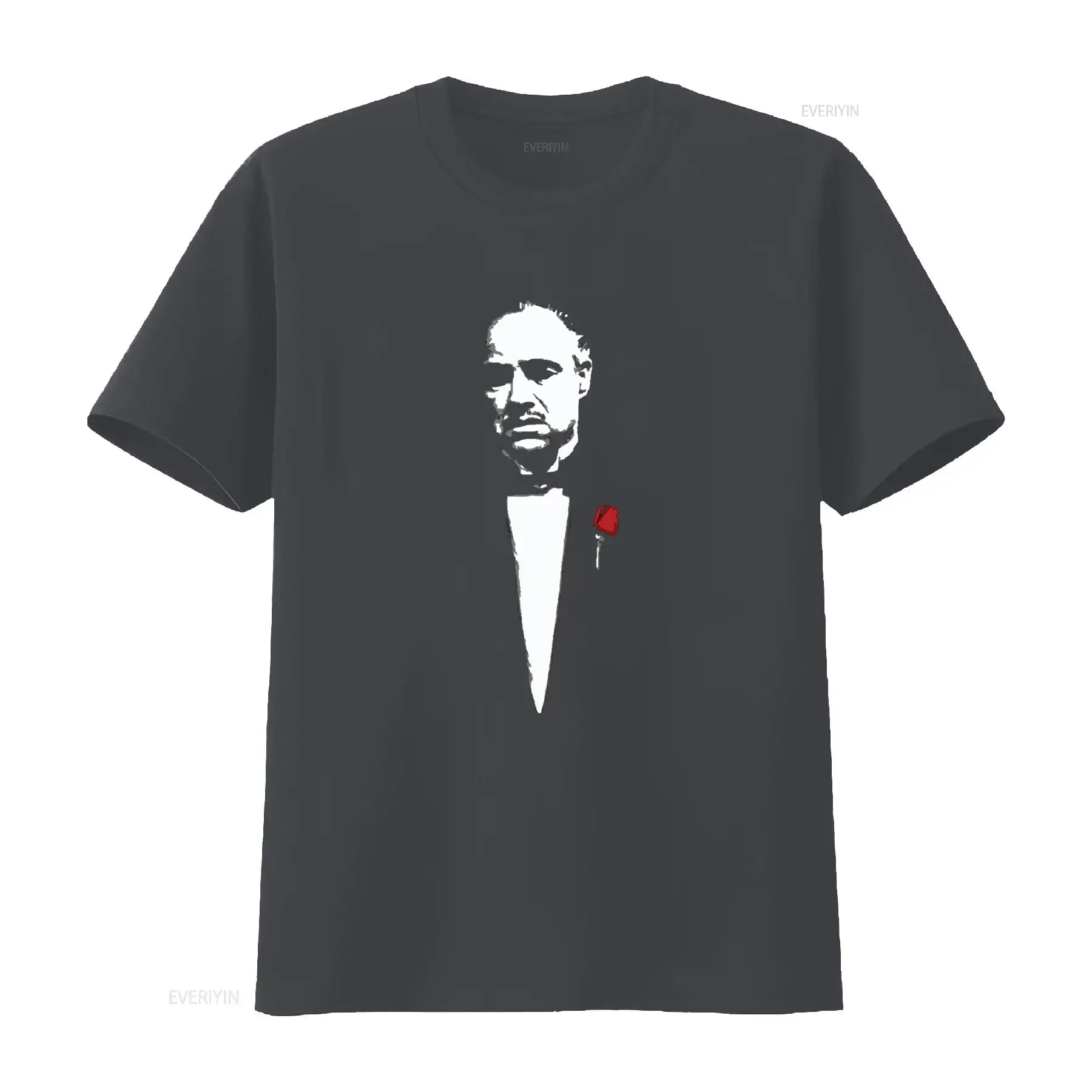 Vito Corleone Mafia Marlon Brando Culto Print T Shirt for Men Stylish and Unique Design vintage Washed designer clothes view 3