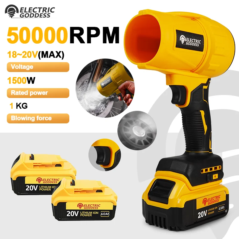 

Brushless Cordless Electric Air Blower Turbo Jet Fan Handheld Dust Blowing Power Tool Battery Pack For Dewalt 20V Battery