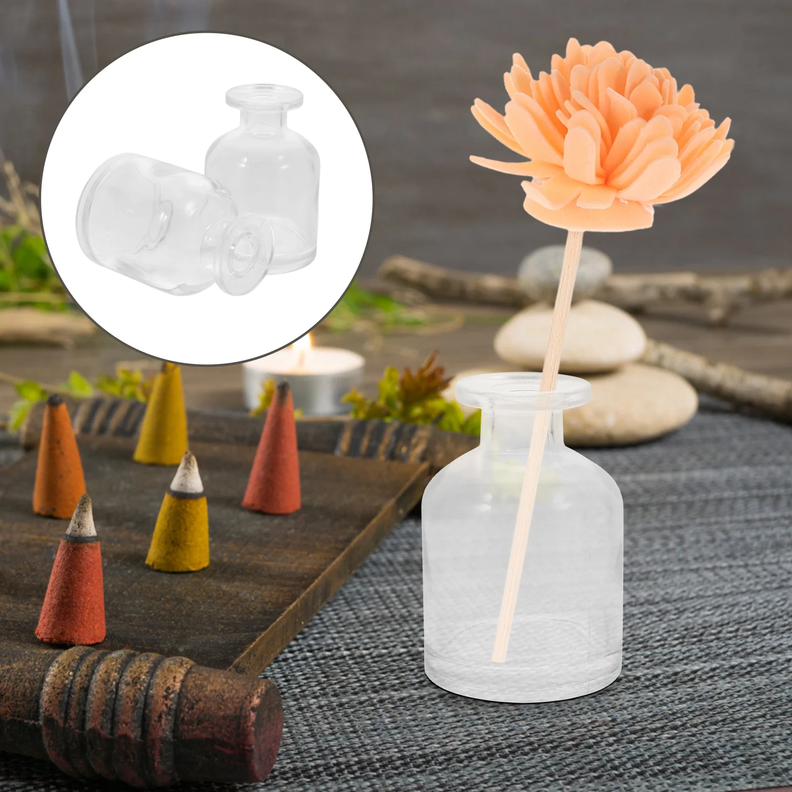 

2 шт. многоразовые стеклянные бутылки с диффузором для ароматов, пустые контейнеры для эфирного масла, тростниковый диффузор, бутылки с ароматами для гостиной