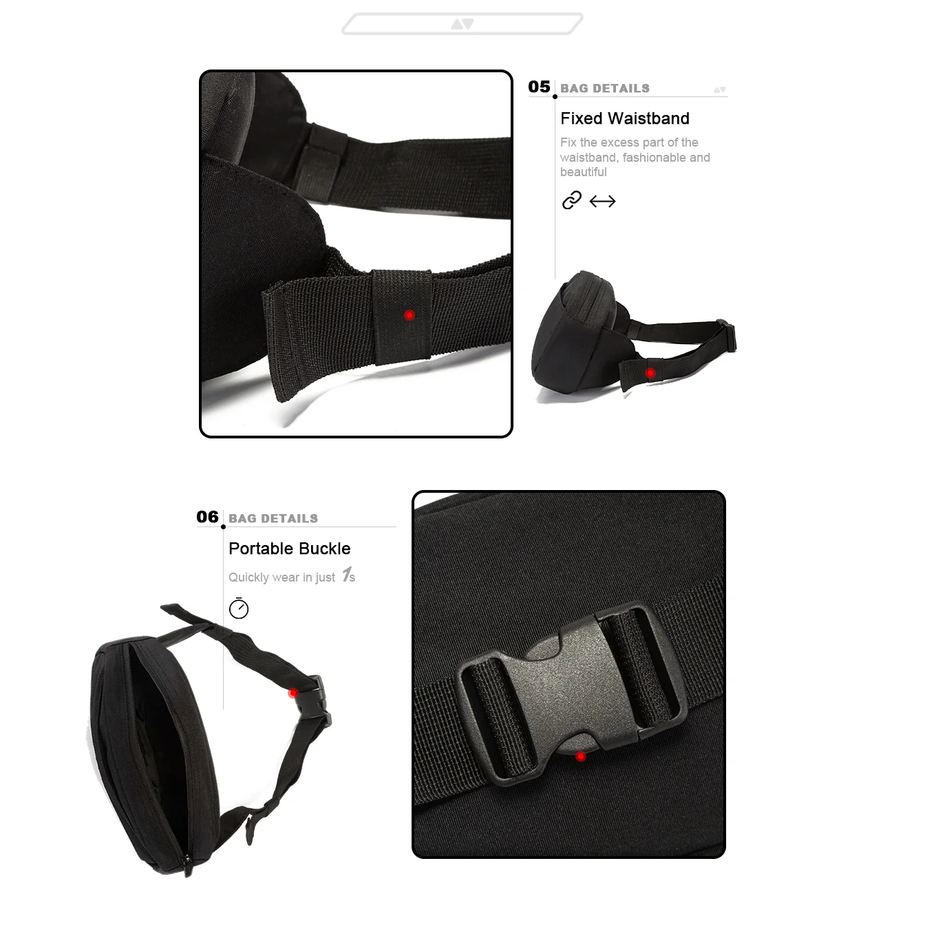 Baasploa Men Women Waterproof Anti-theft Running Cycling Belt Bag Multi-functional Ultra-thin Travel Waist Bag Fanny Pack Bumbag